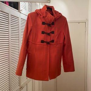 Orange Michael Michael Kors Wool blend hooded toggle coat